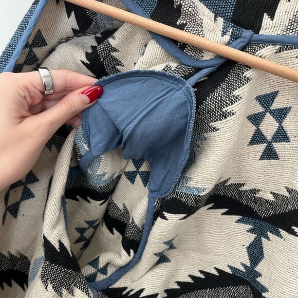 Dress Barn Vintage Southwestern Aztec Native Print Cotton Knit Cropped Blazer - Picture 6 of 7